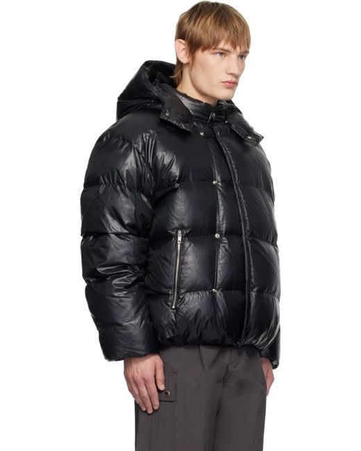 Wooyoungmi Black Hood Goose Down Jacket for men