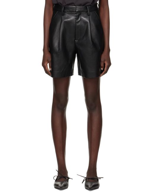 Anine Bing Black Carmen Leather Shorts