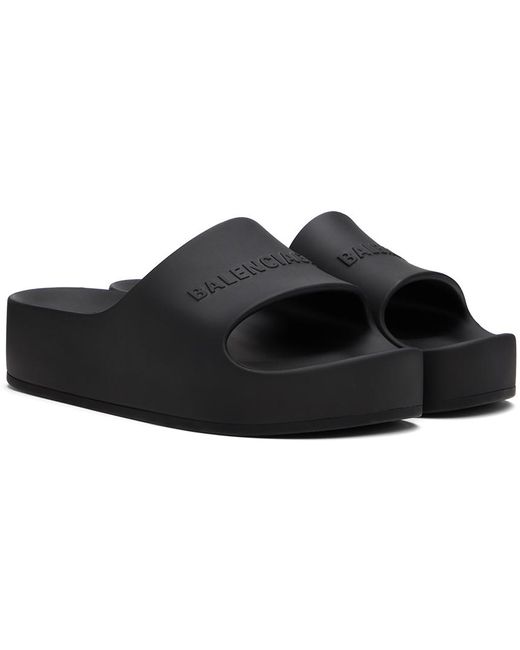 Balenciaga Black Chunky Slide Sandals