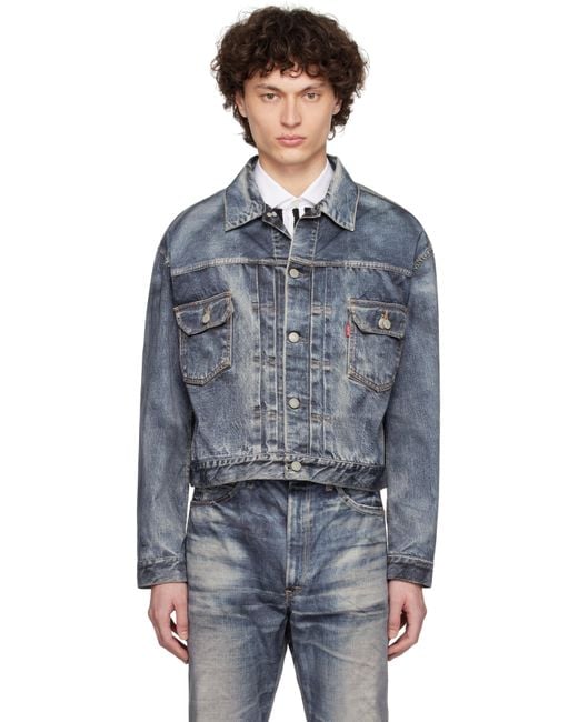 Junya Watanabe Black Levi's Edition Nylon Twill Inkjet Print Jacket for men