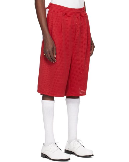 Willy Chavarria Red Pleated Shorts for men