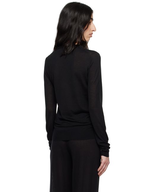 Pull Noir En Tricot À Col Ras Du Cou Totême  en coloris Black