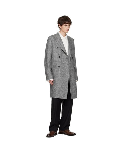 Paul Smith Black Double Breasted Over Coat for men