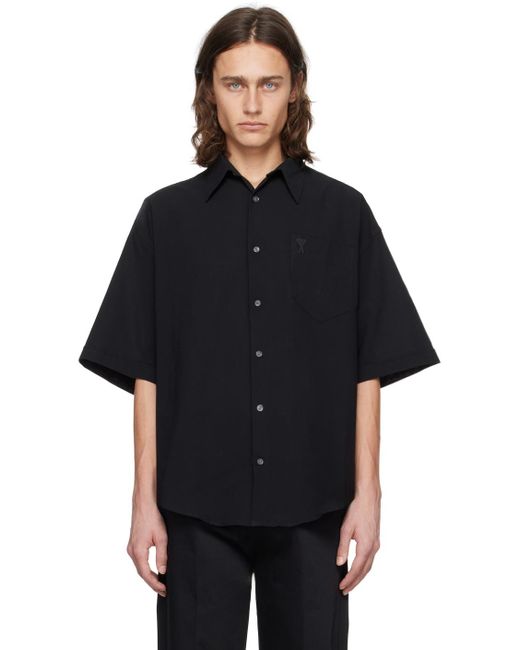 AMI Black Button Up Shirt for men