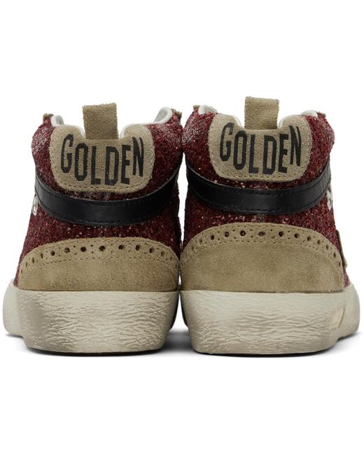 Golden Goose Deluxe Brand Black Taupe & Burgundy Mid Star Sneakers