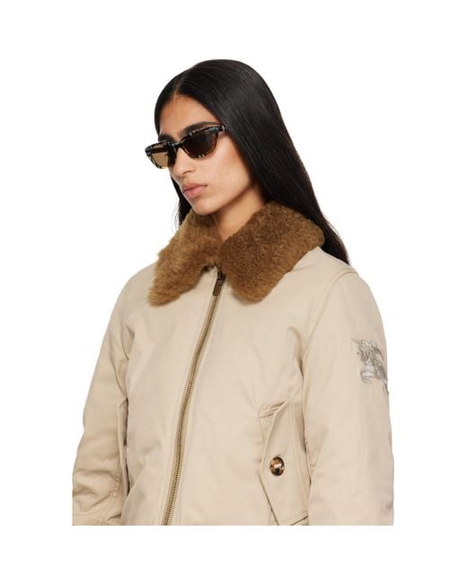 Burberry Brown Check Rectangle Sunglasses
