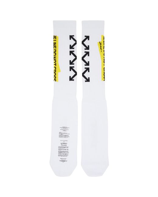 Off-White c/o Virgil Abloh White Firetape Socks for Men | Lyst