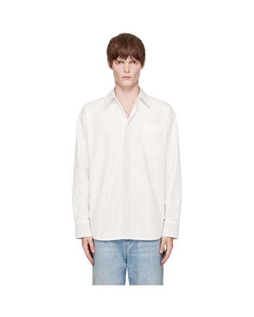 MM6 by Maison Margiela White Cotton Poplin Shirt for men