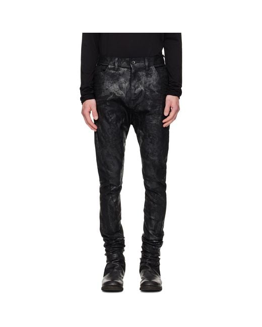 Julius Black Coated Bending Skinny Jeans for men