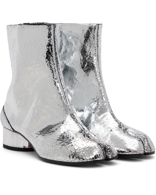 Maison Margiela White Tabi Mirror Boots