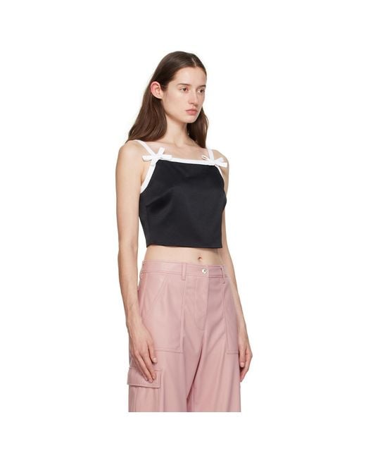 MSGM Black Bow Camisole