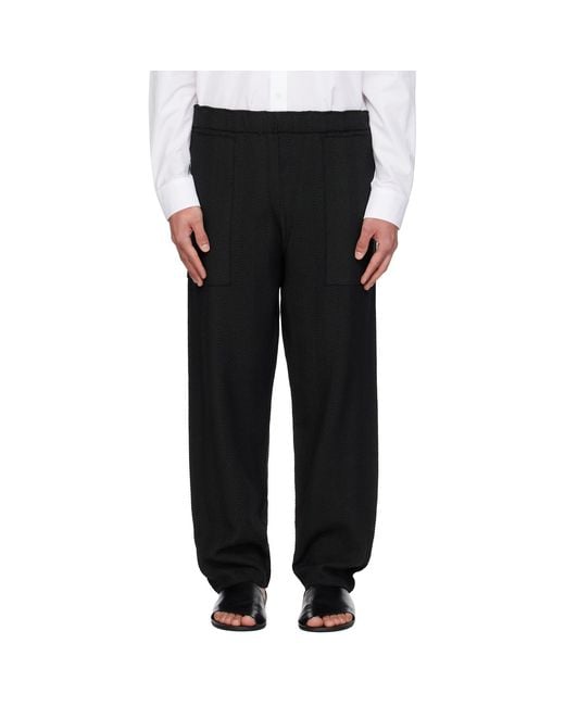 Homme Plissé Issey Miyake Black Inlaid Knit Trousers for men