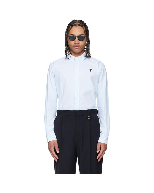 AMI White Cotton Ami De Coeur Oxford Shirt for men