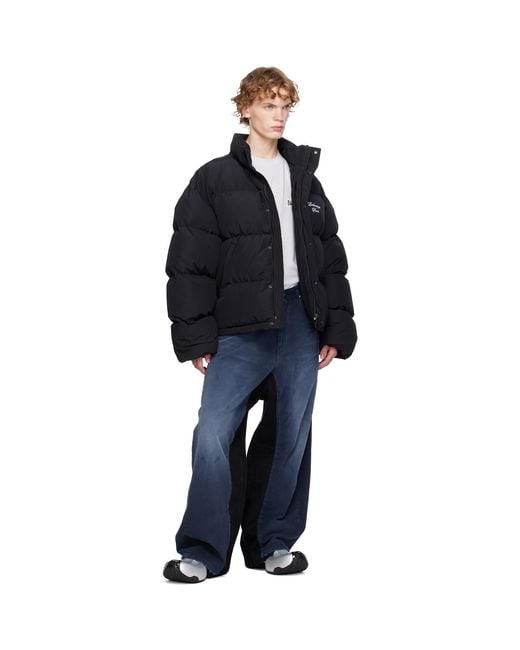 Balenciaga Blue Patched Baggy Jeans for men