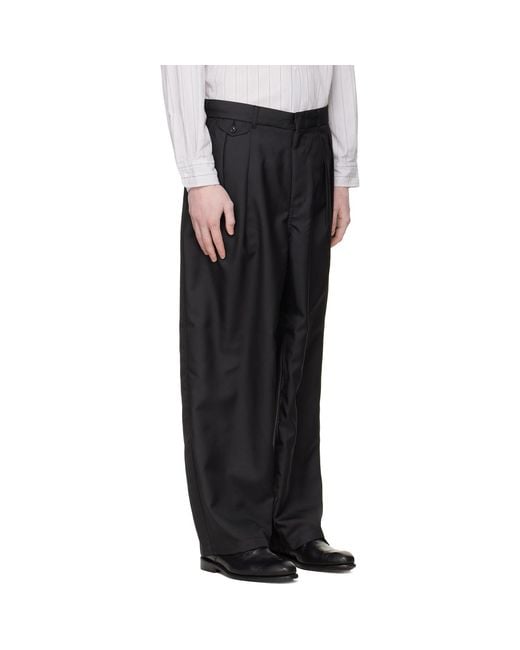 Nanamica Black Polyester Twill Club Trousers for men