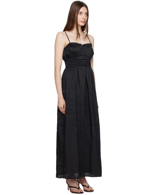 FRAME Black Corded Maxi Dress