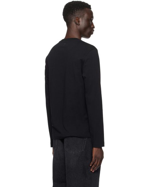 AMI Black Bonded Long Sleeve T-shirt for men