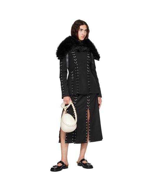 Simone Rocha Black Grommet Ring Sculpt Top