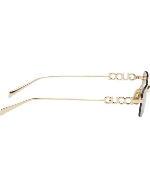Gucci Gray Rectangular Frame Sunglasses