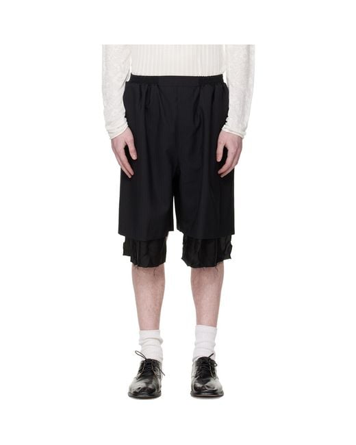 Edward Cuming Black Exploded Lining Shorts for men