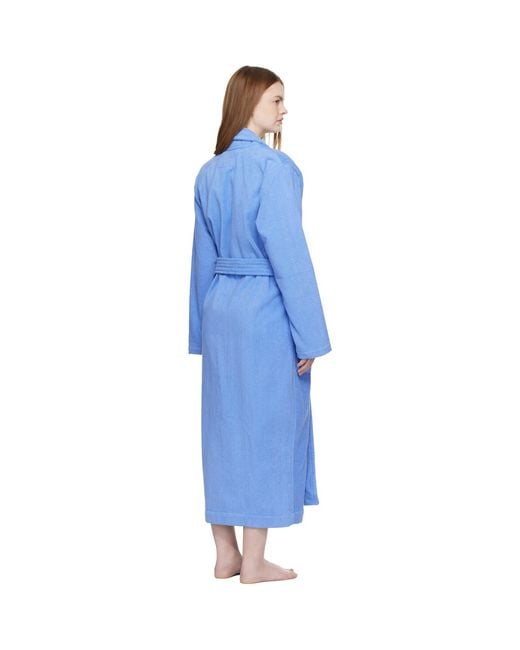 Tekla Blue Terry Classic Bathrobe