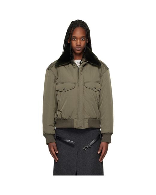 Commission Green Khaki Midtown Nylon Bomber Jacket