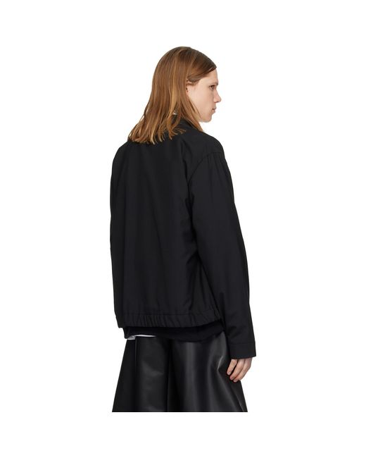 Sacai Black Suiting & Nylon Twill Bomber Jacket for men
