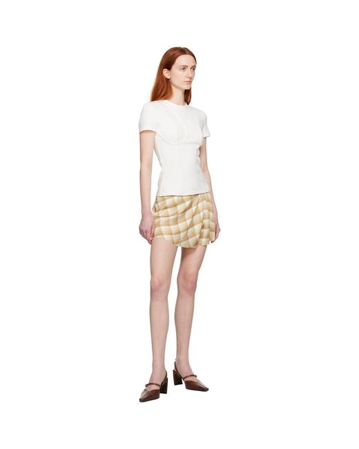 Juneyen Multicolor Tan Layered Miniskirt