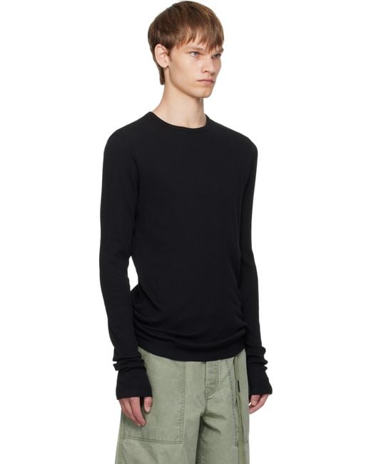 Ann Demeulemeester Black Greg Long Sleeve T-Shirt for men