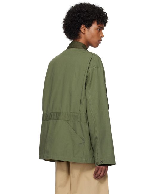 Engineered Garments Green Khaki Cardigan Jacket for men