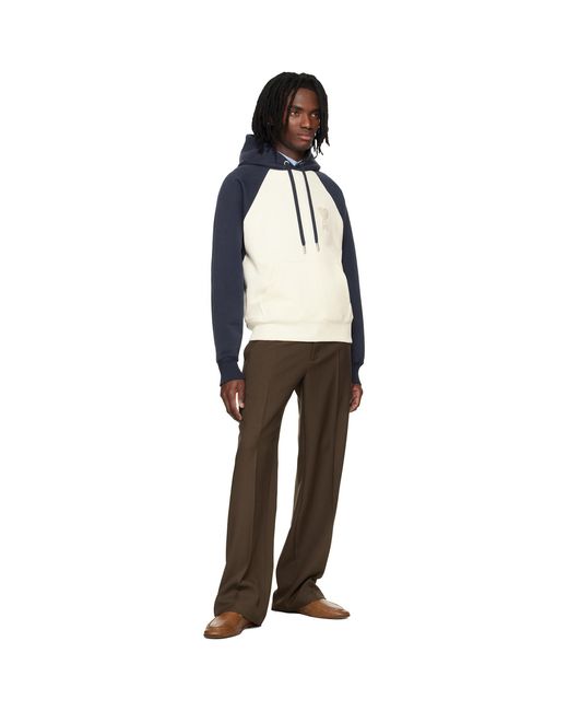 AMI Black Off- & Cotton Knitted Ami De Coeur Hoodie for men