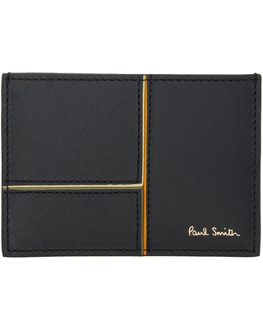 Paul Smith Black Paneled Leather Card Holder for men