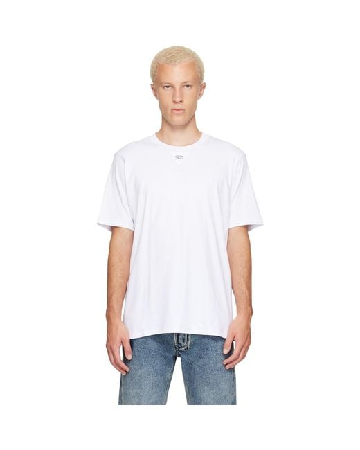 DIESEL White Oval D T-Shirt for men
