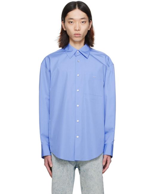 Wooyoungmi Blue Chest Pocket Shirt for men