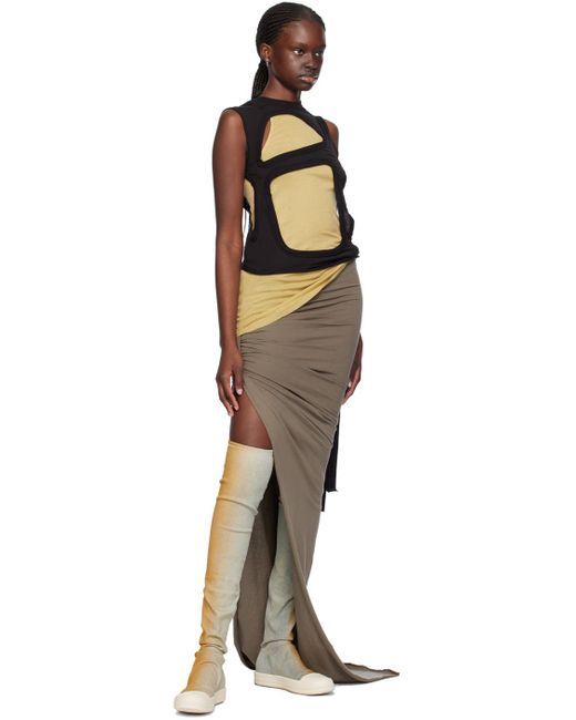 Rick Owens Multicolor Gray Floor Length Maxi Skirt