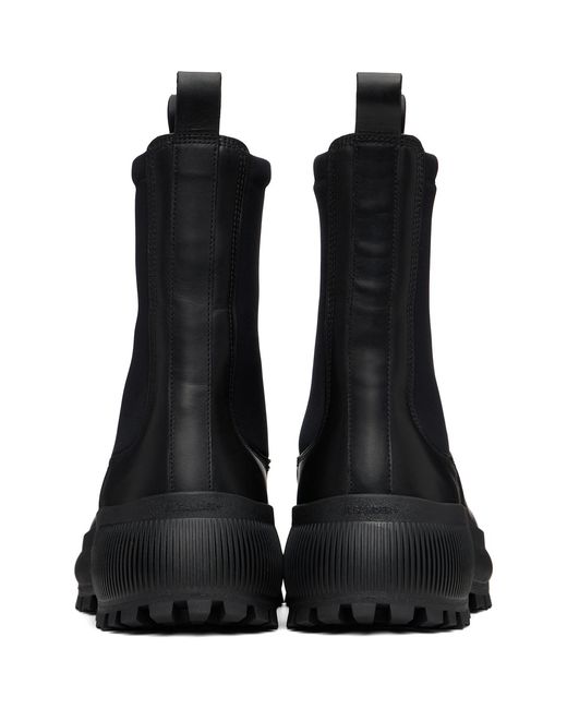 Jil Sander Black Leather Chelsea Boots for men