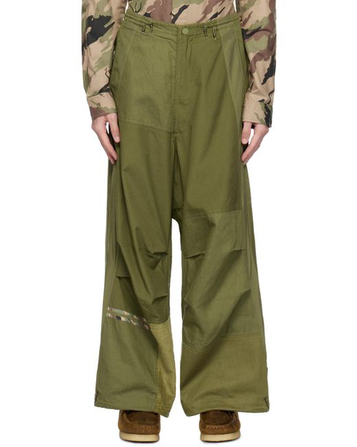 Maharishi Green Patchwork Trousers for men