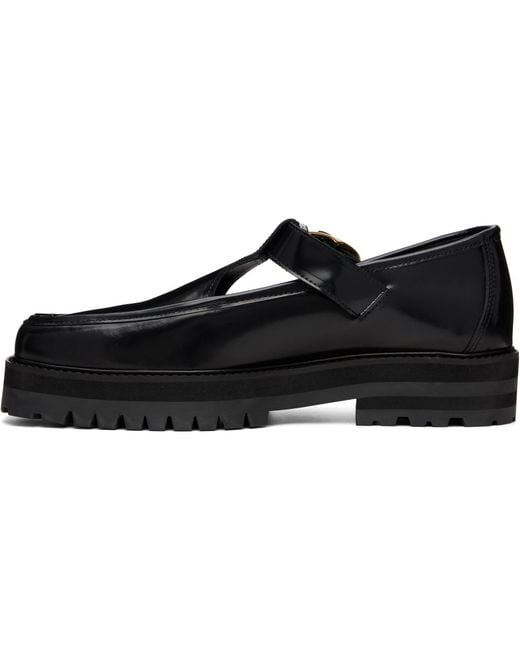 Ernest W. Baker Black T-Bar Loafers for men