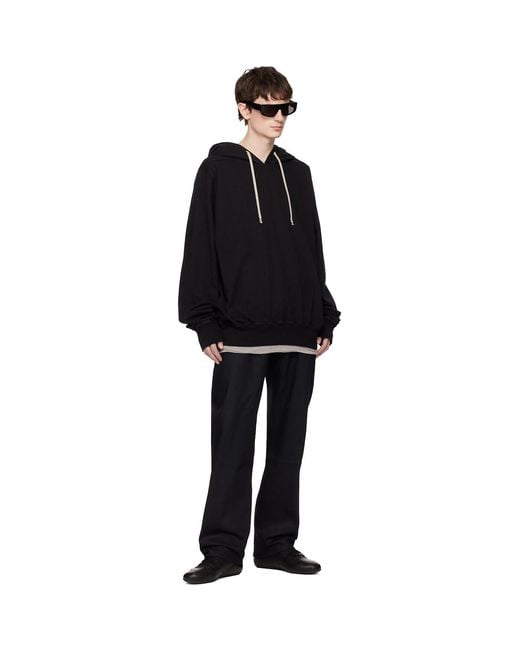 Rick Owens Black Temple Oversized Hoodie for men