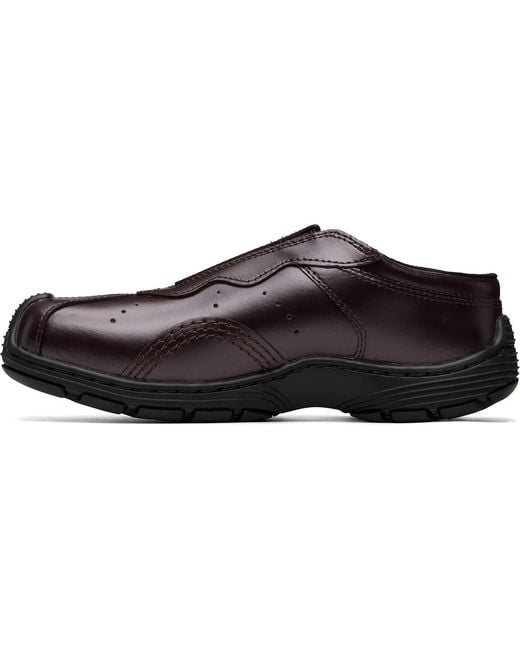 Dr. Martens Black Burgundy Aurix Satin Finish Leather Mule Loafers