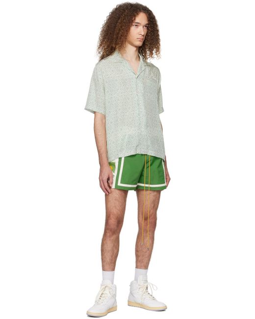Rhude Green & Off-white Moonlight Shorts for men