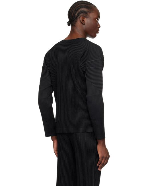 T-shirt à manches longues basics noir Homme Plissé Issey Miyake pour homme en coloris Black