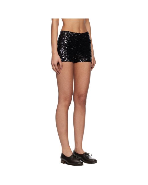 Bode Black Sequin Club Shorts