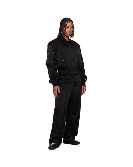 Peter Do Black Matt Cargo Pants for men
