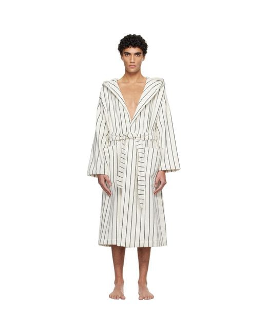 Tekla Black Terry Hooded Bathrobe for men