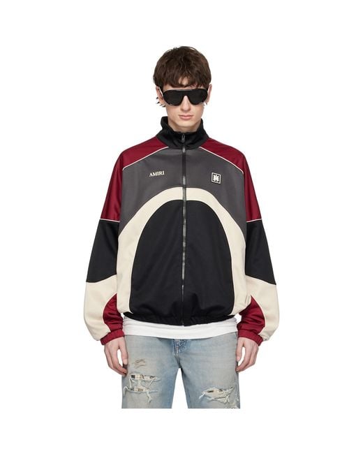 Amiri Black Oversized Panel Track Jacket for men