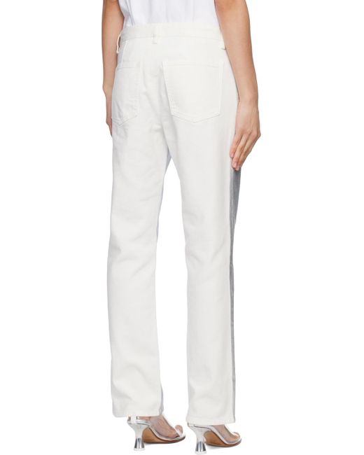 MM6 by Maison Martin Margiela White Silver Painted Jeans
