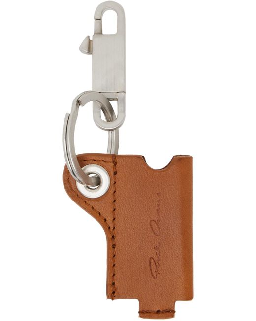 Rick Owens White Mini Lighter Holder Keychain for men