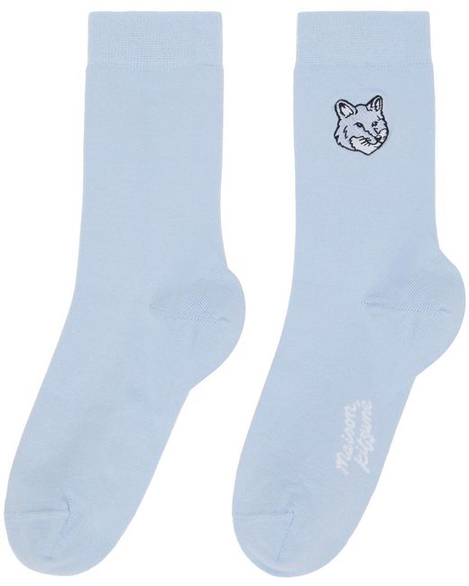 Maison Kitsuné Blue Bold Fox Head Socks