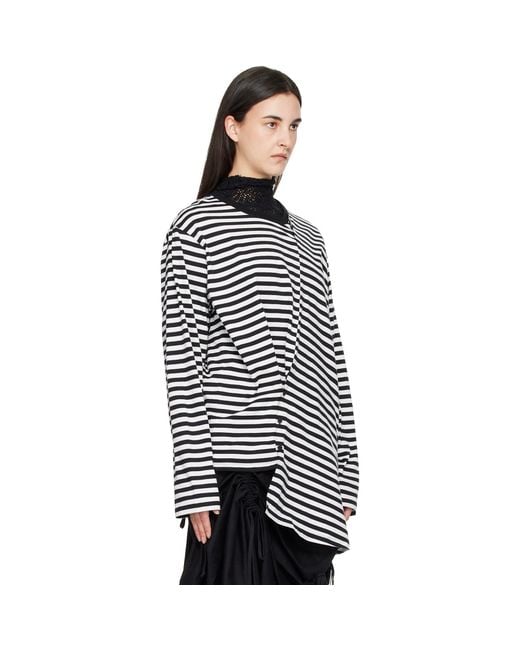 Yohji Yamamoto Black Paneled Long Sleeve T-Shirt